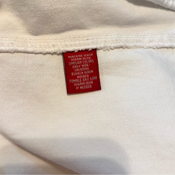 Chaps White Denim Double Breasted Trench Jacket Large - Picture 8 of 10